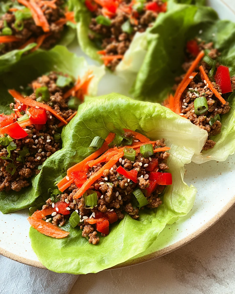 Asian Style Ground Beef Lettuce Wraps