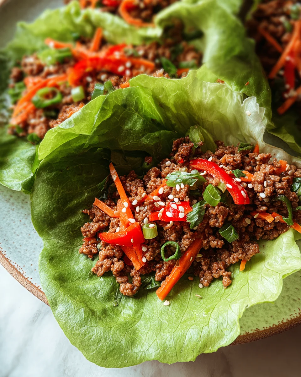 Asian Style Ground Beef Lettuce Wraps 20 Asian