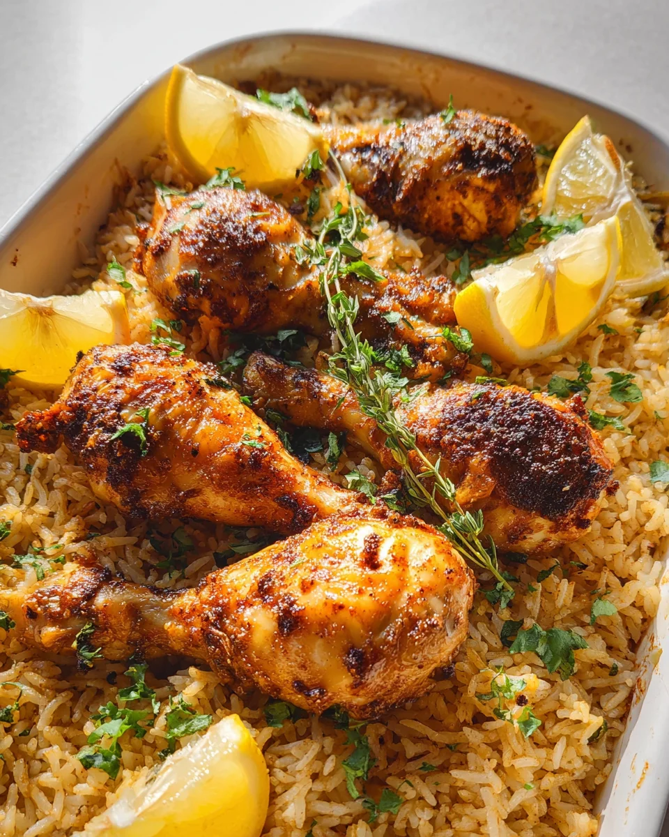 Baked Chicken Legs and Rice