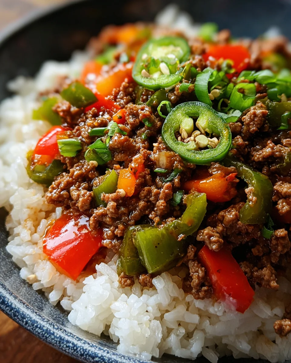 Beef and Pepper Rice Bowl