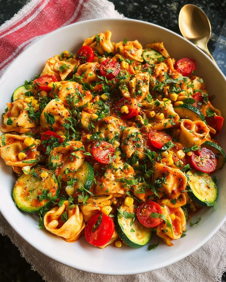 Cheese Tortellini with Summer Veggies