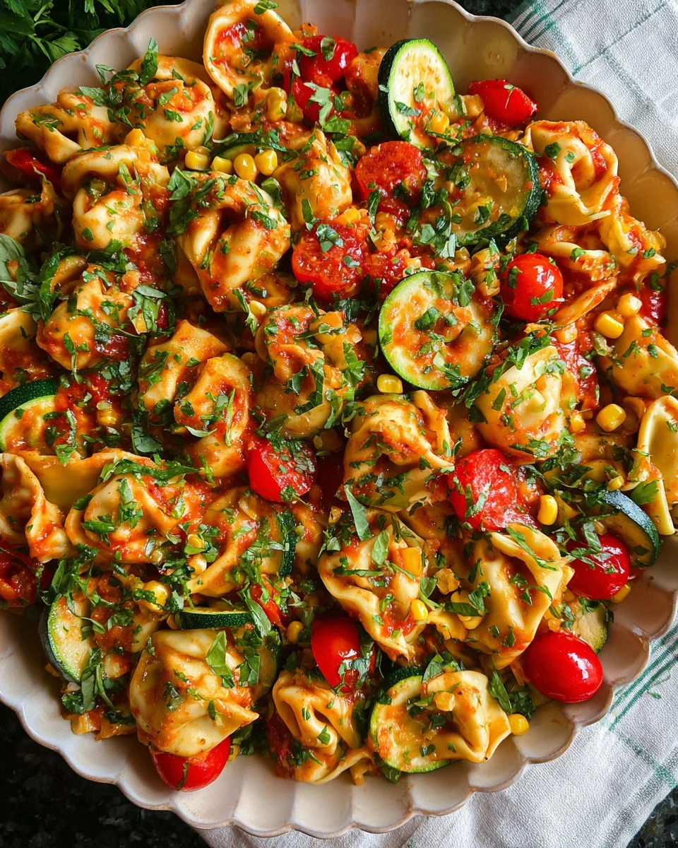 Cheese Tortellini with Summer Veggies 20 Cheese