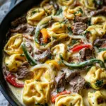 Cheesesteak Tortellini in Creamy Provolone Sauce 24 Cheesesteak Tortellini in Creamy Provolone Sauce