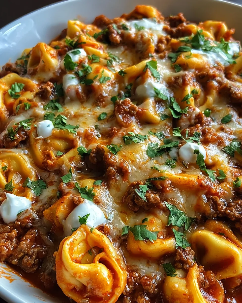 Cheesy Beef Enchilada Tortellini
