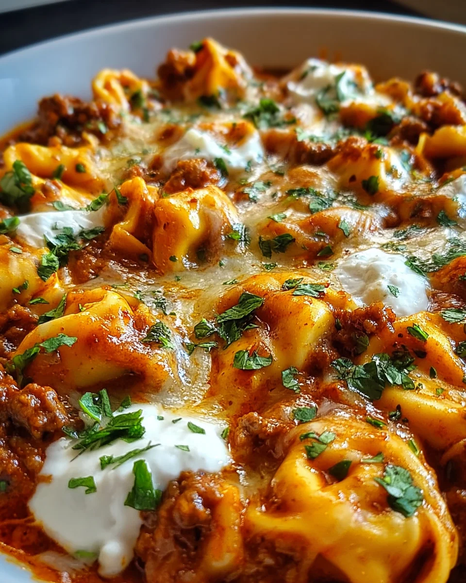 Cheesy Beef Enchilada Tortellini 26 Cheesy