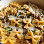 Cheesy Beef and Bowtie Pasta in Garlic Butter 27 Cheesy Beef and Bowtie Pasta in Garlic Butter