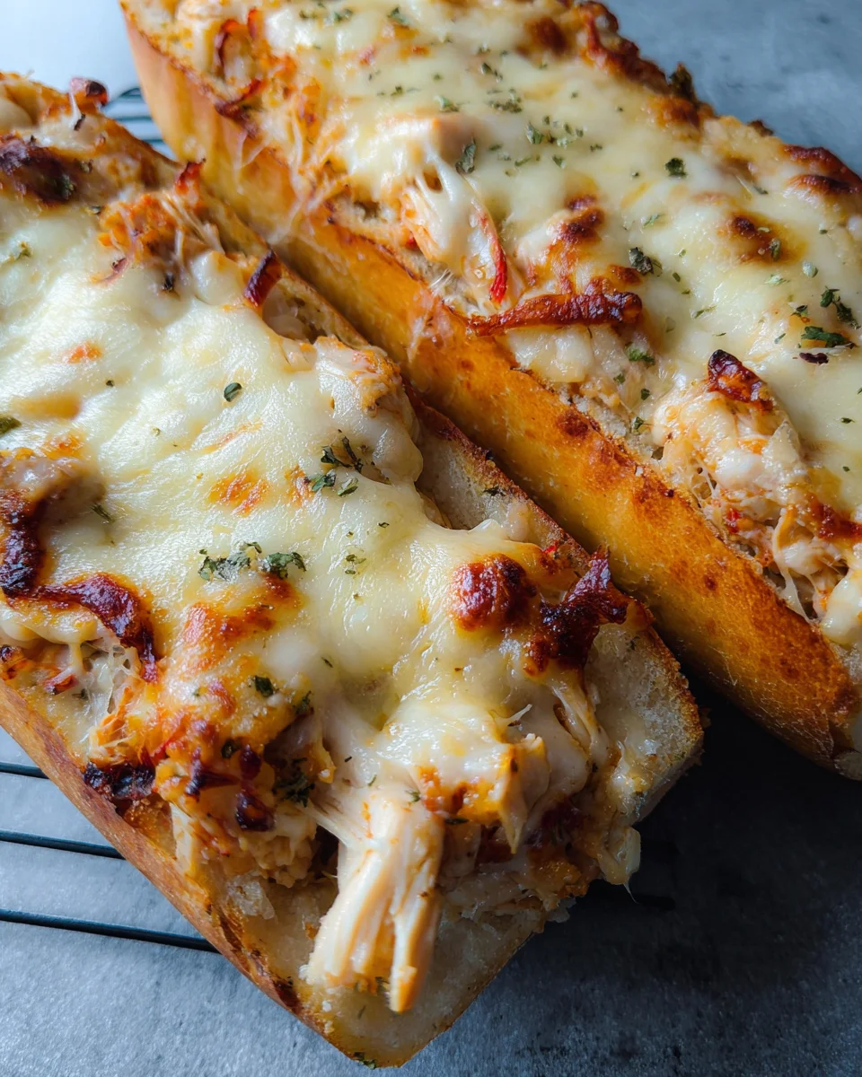 Cheesy Chicken Garlic Bread Sandwich
