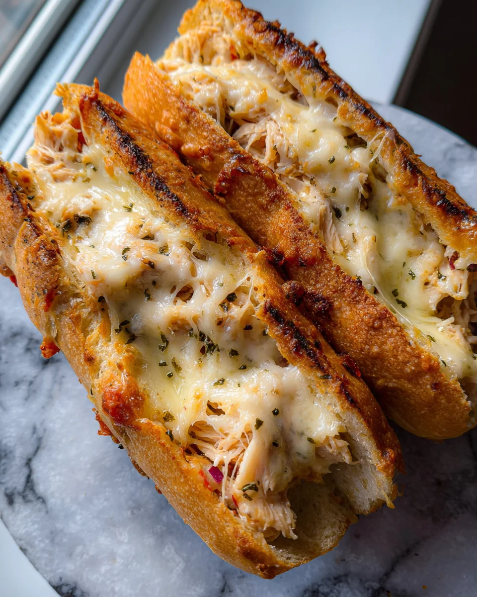 Cheesy Chicken Garlic Bread Sandwich 16 Cheesy