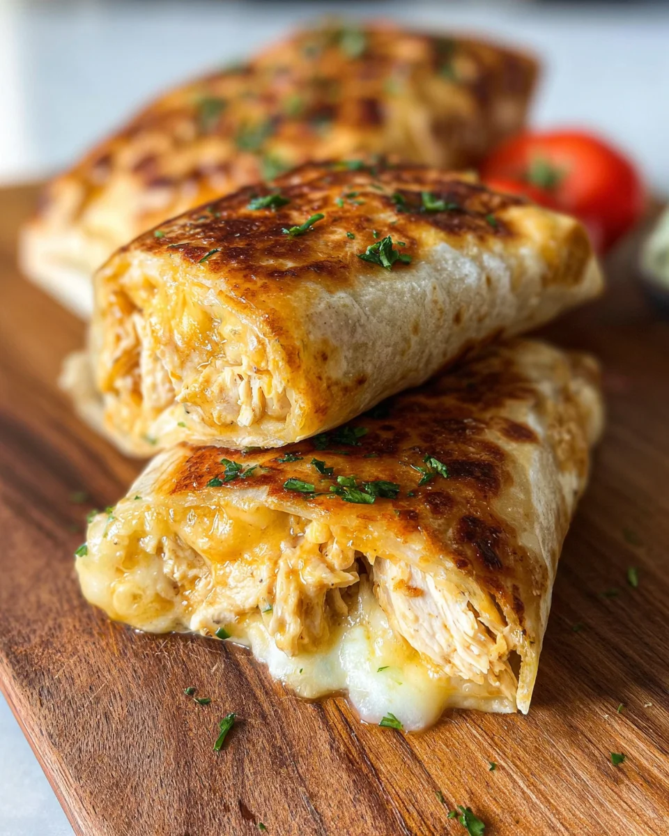 Cheesy Garlic Chicken Wraps