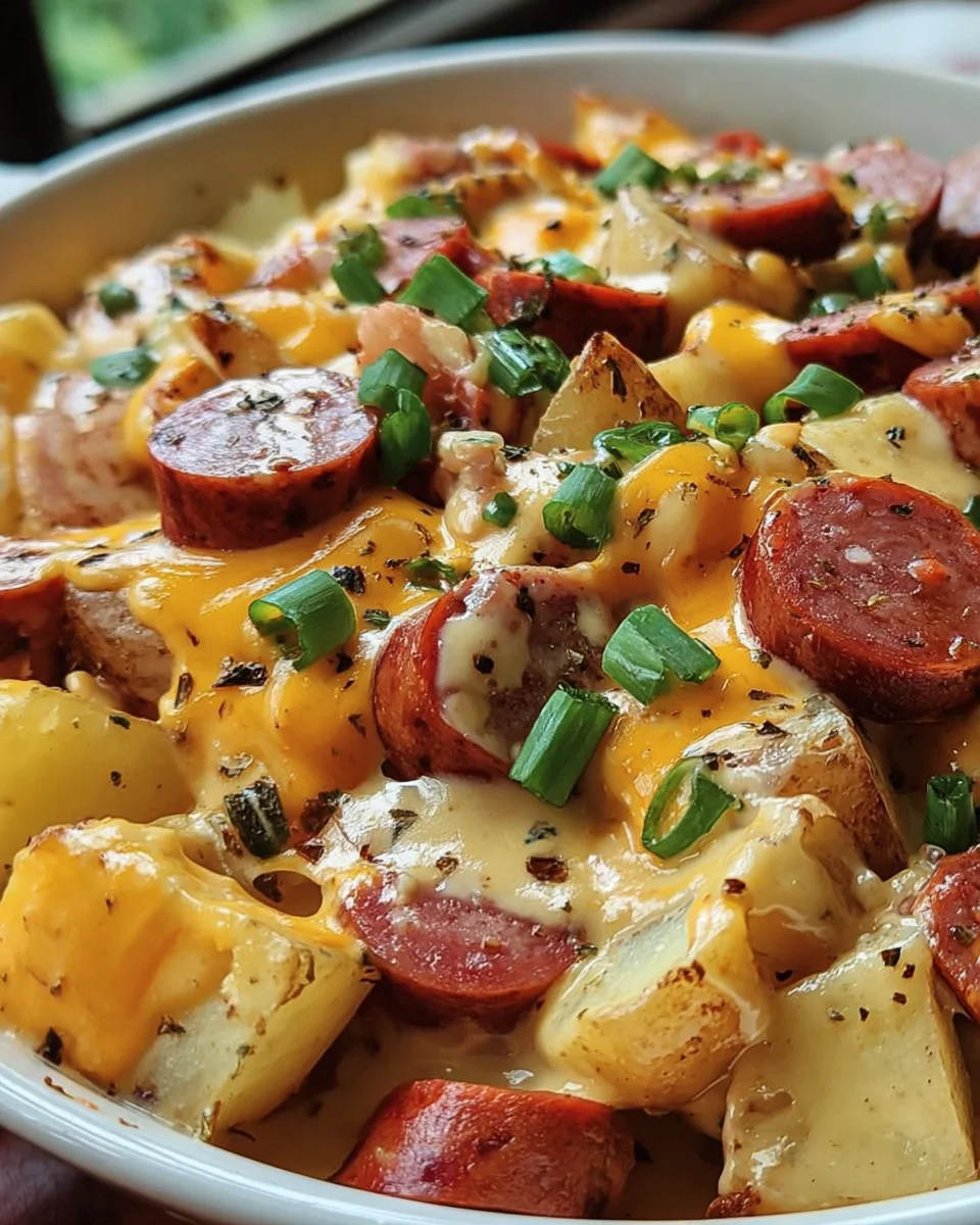 Cheesy Ranch Potatoes and Smoked Sausage
