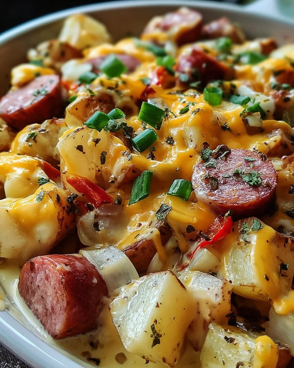 Cheesy Ranch Potatoes and Smoked Sausage 22 Cheesy