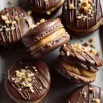 Chocolate Peanut Butter Macarons 23 Chocolate Peanut Butter Macarons