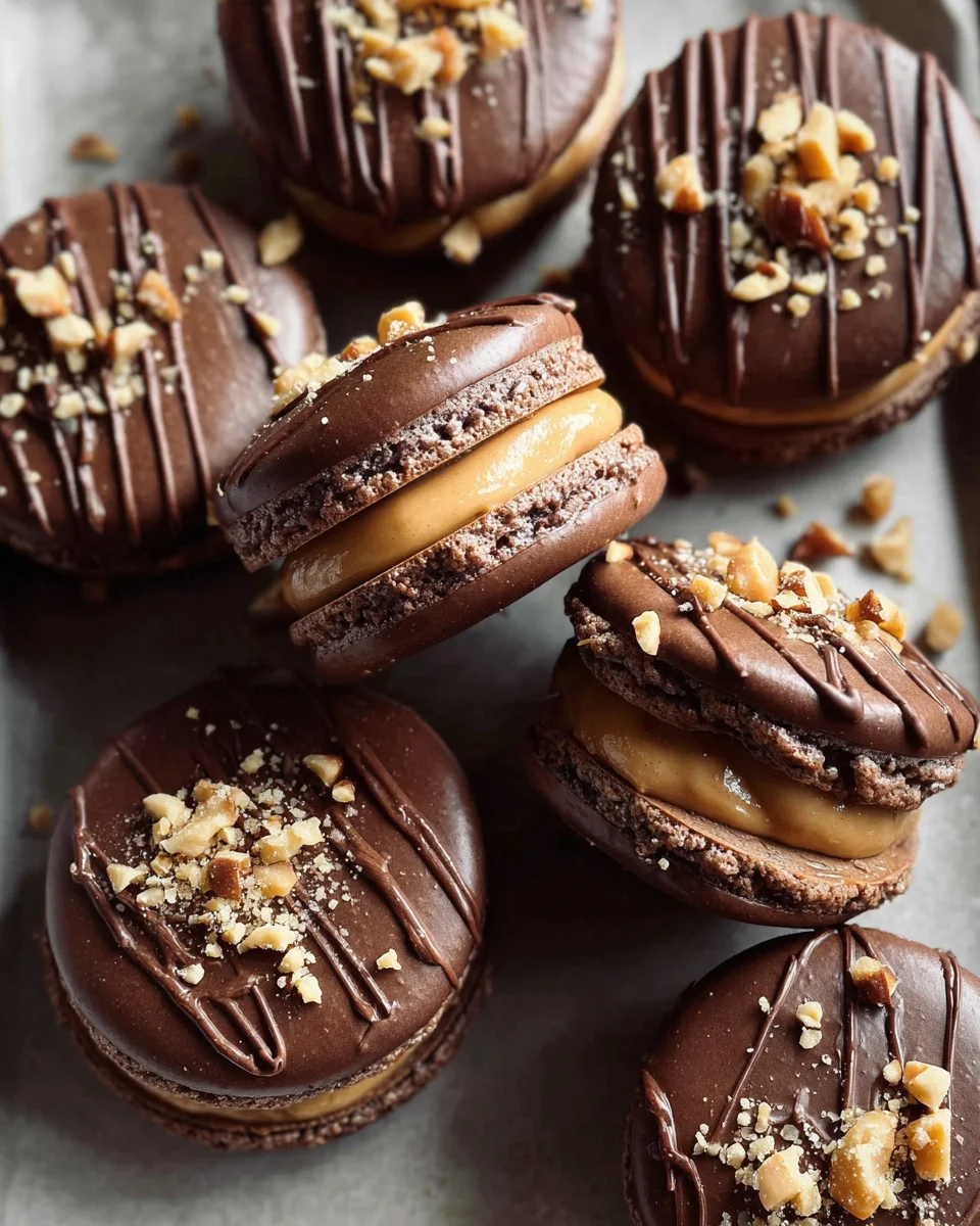 Chocolate Peanut Butter Macarons