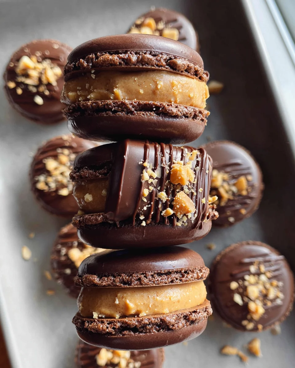 Chocolate Peanut Butter Macarons 21 Chocolate