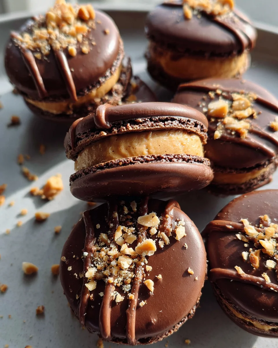 Chocolate Peanut Butter Macarons 22 Chocolate