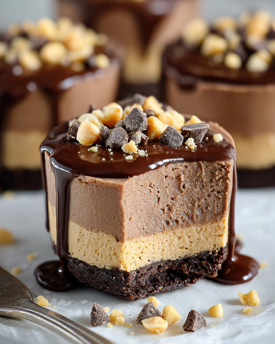Chocolate Peanut Butter Mini Cheesecakes