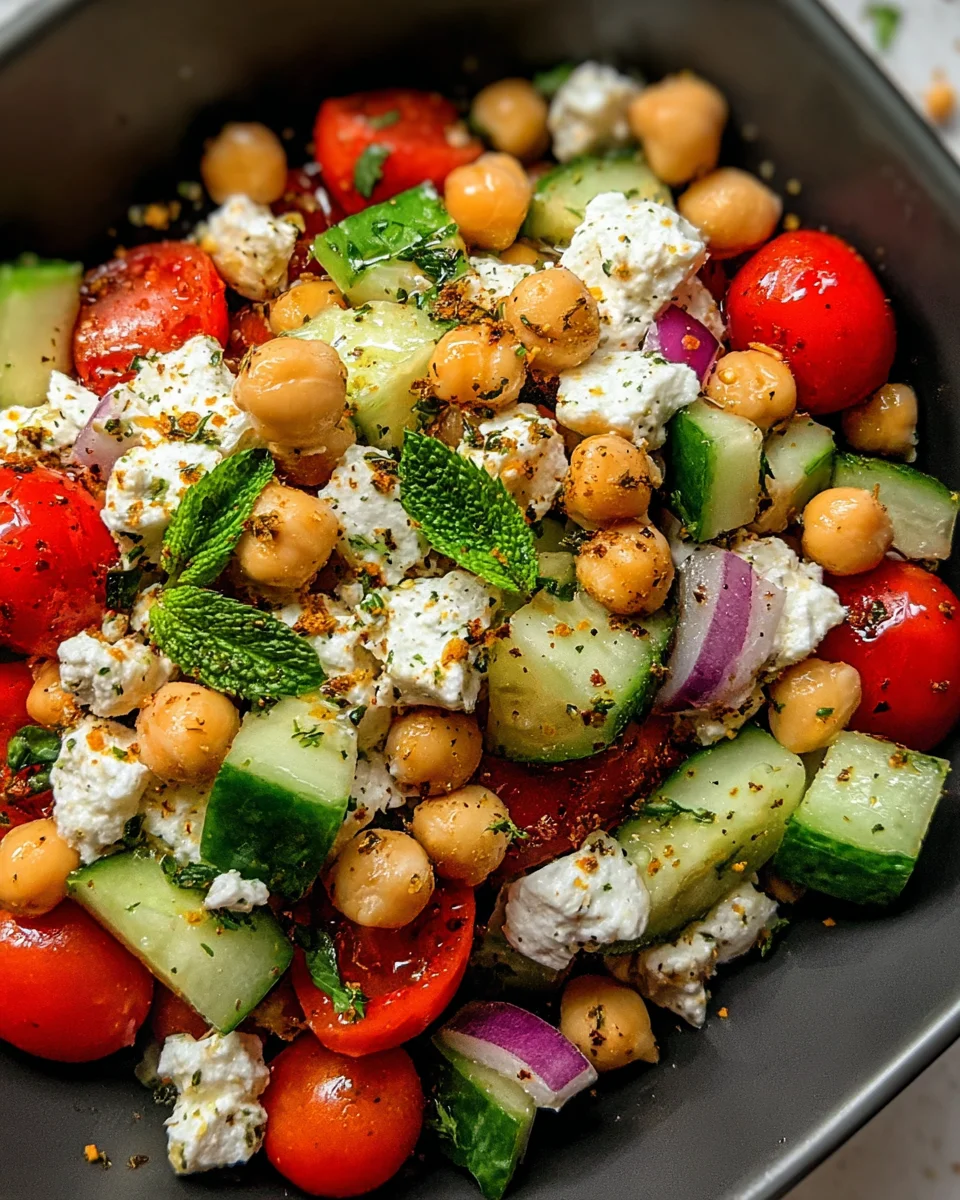 Cottage Cheese and Chickpeas Salad