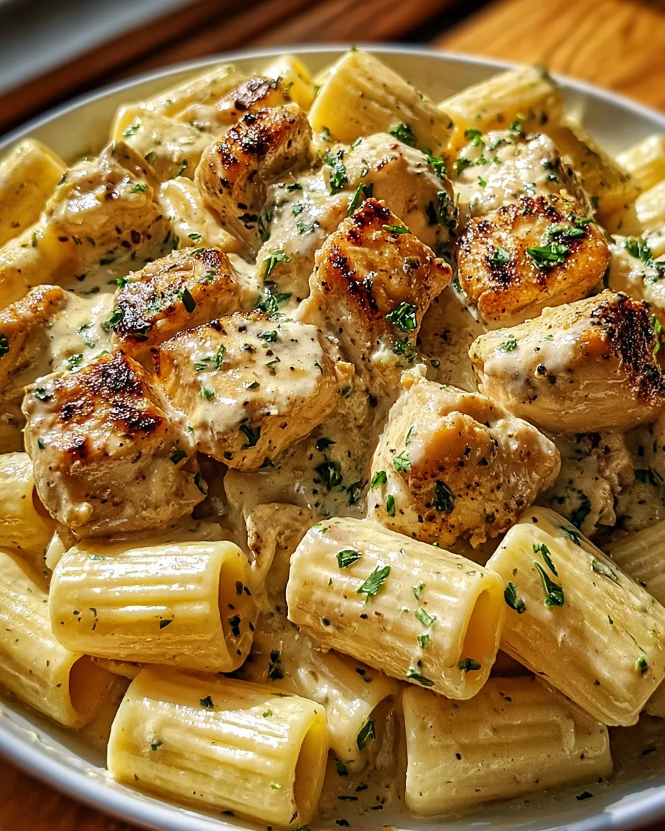 Creamy Garlic Butter Chicken and Rigatoni in Parmesan Sauce 20 Creamy