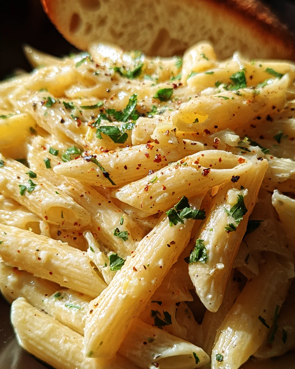 Creamy Garlic Penne Pasta