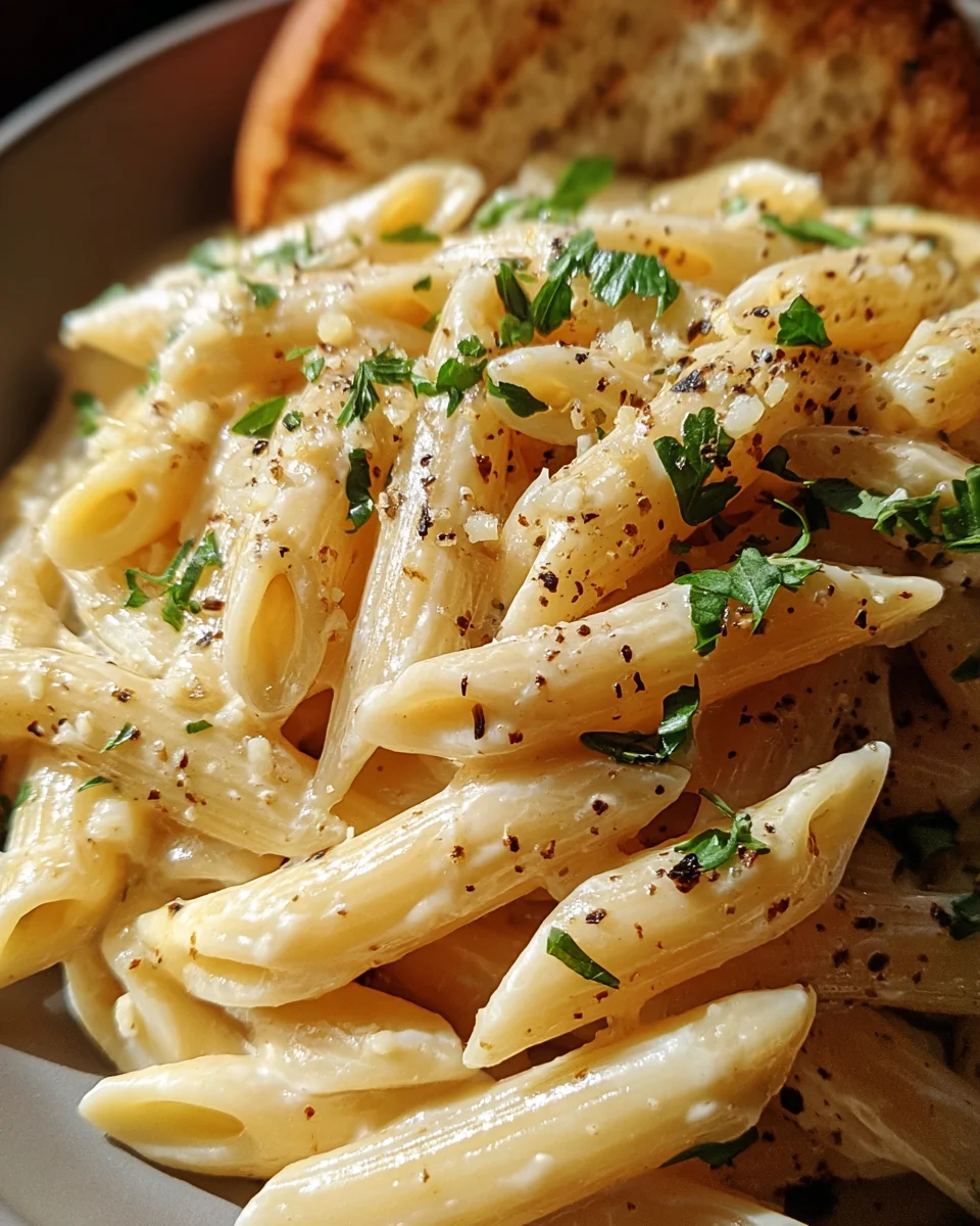 Creamy Garlic Penne Pasta 23 Creamy
