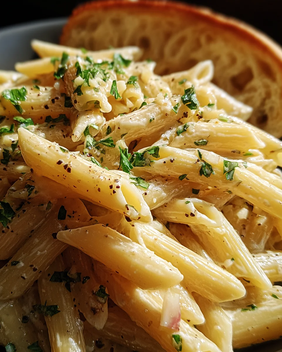 Creamy Garlic Penne Pasta 24 Creamy