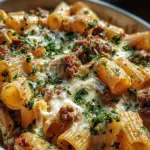 Creamy Parmesan Beef Rigatoni