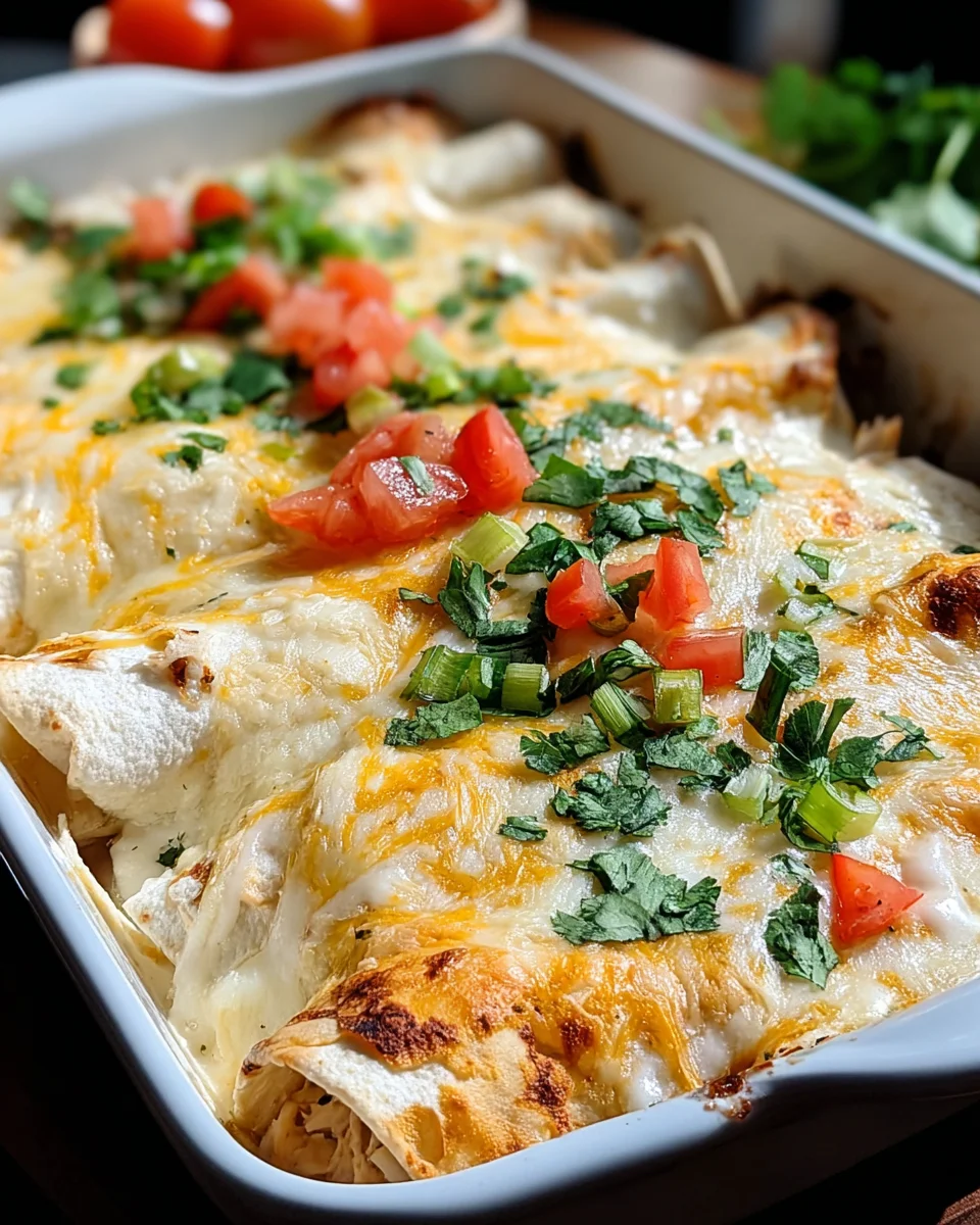 Creamy White Chicken Enchiladas