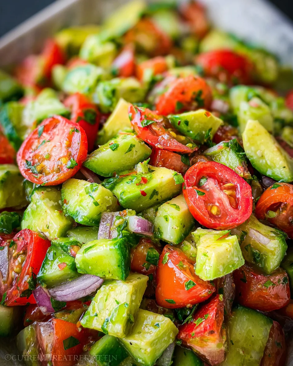 Cucumber Tomato Avocado Salad