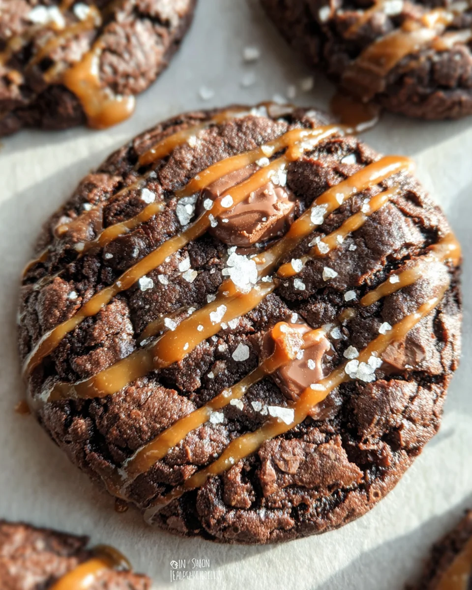 Double Chocolate Salted Caramel Cookies