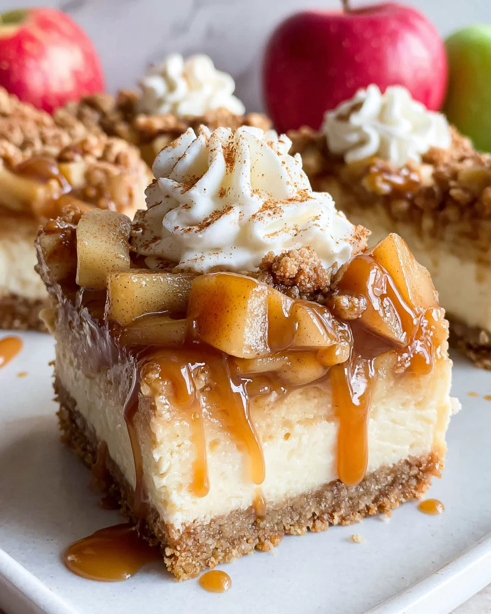 Easy Caramel Apple Cheesecake Bars