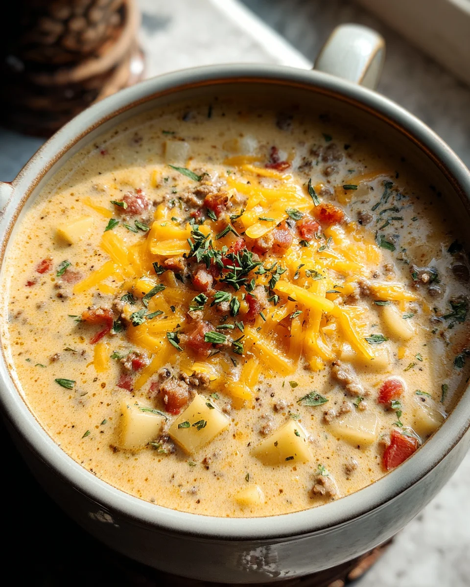Easy Cheeseburger Soup