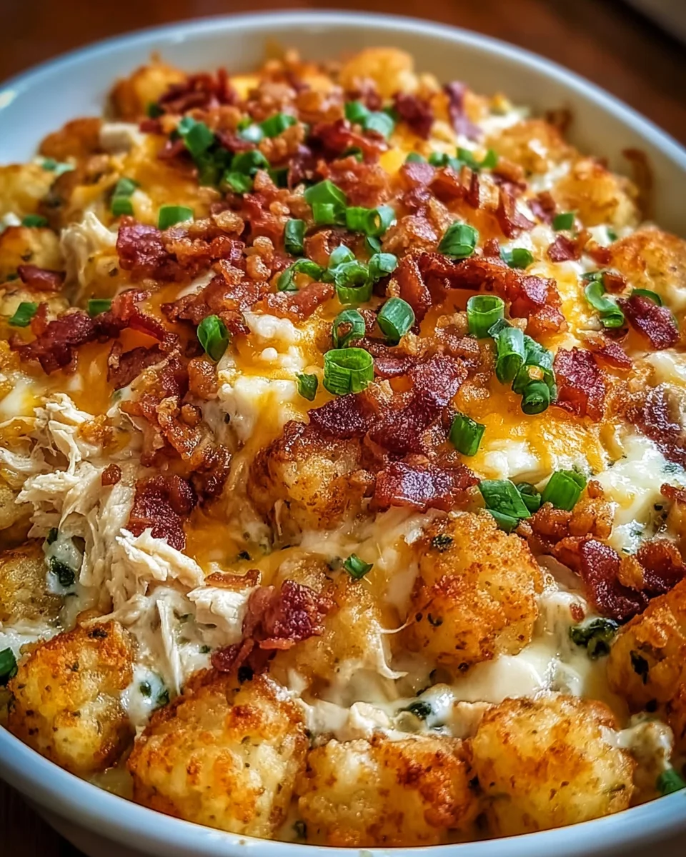Easy Chicken Bacon Ranch Tater Tot Casserole 20 Easy