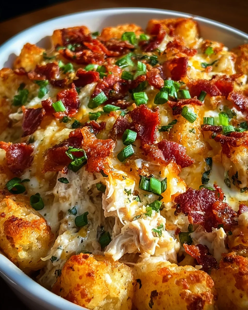 Easy Chicken Bacon Ranch Tater Tot Casserole 21 Easy
