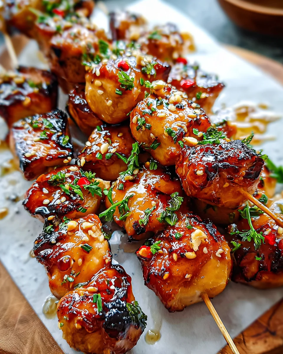Easy Grilled Asian Chicken Skewers with Honey Garlic Sauce 21 Easy