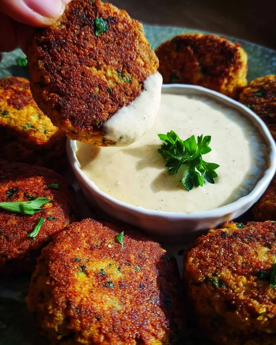 Easy Lentil Patties (with Lemon Tahini Dip)