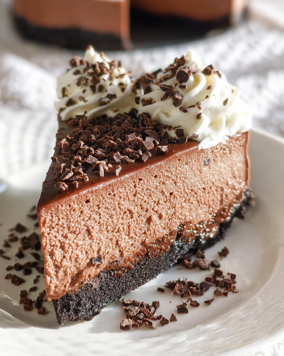 Easy No Bake Chocolate Cheesecake