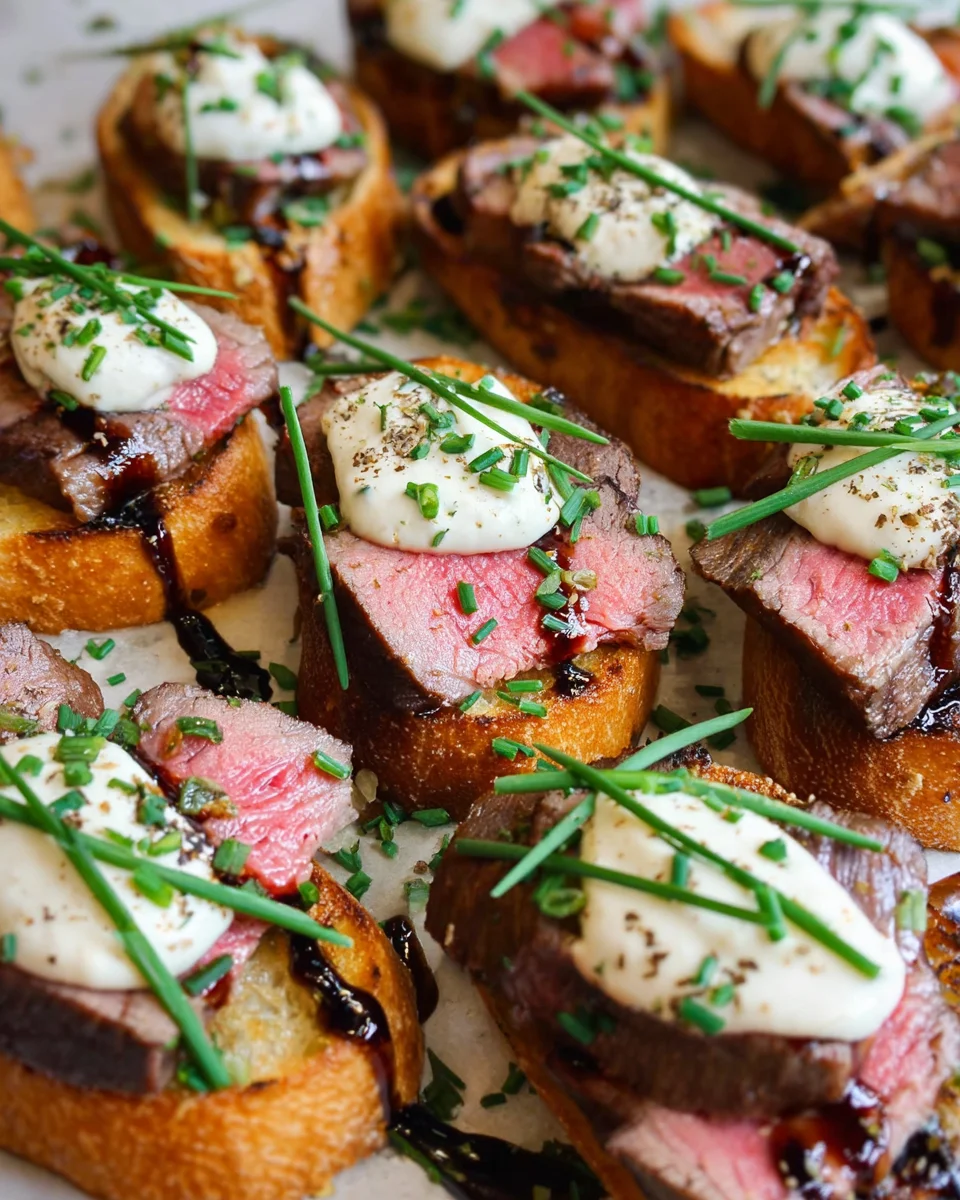 Easy Steak Crostini (with Horseradish Sauce)