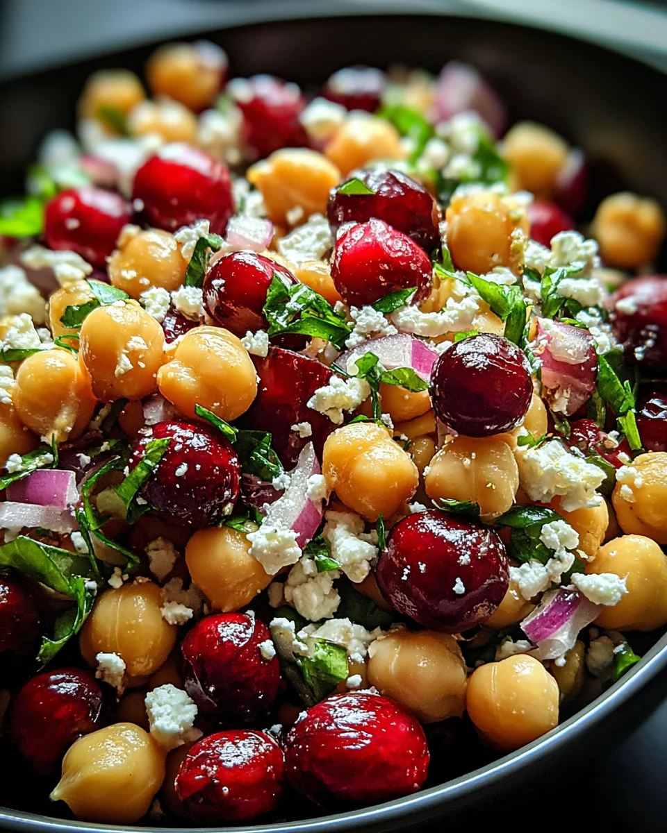 Feta & Cranberry Chickpeas with Lemon Vinaigrette 20 Feta