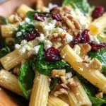 Feta & Cranberry Rigatoni Salad with Lemon Vinaigrette