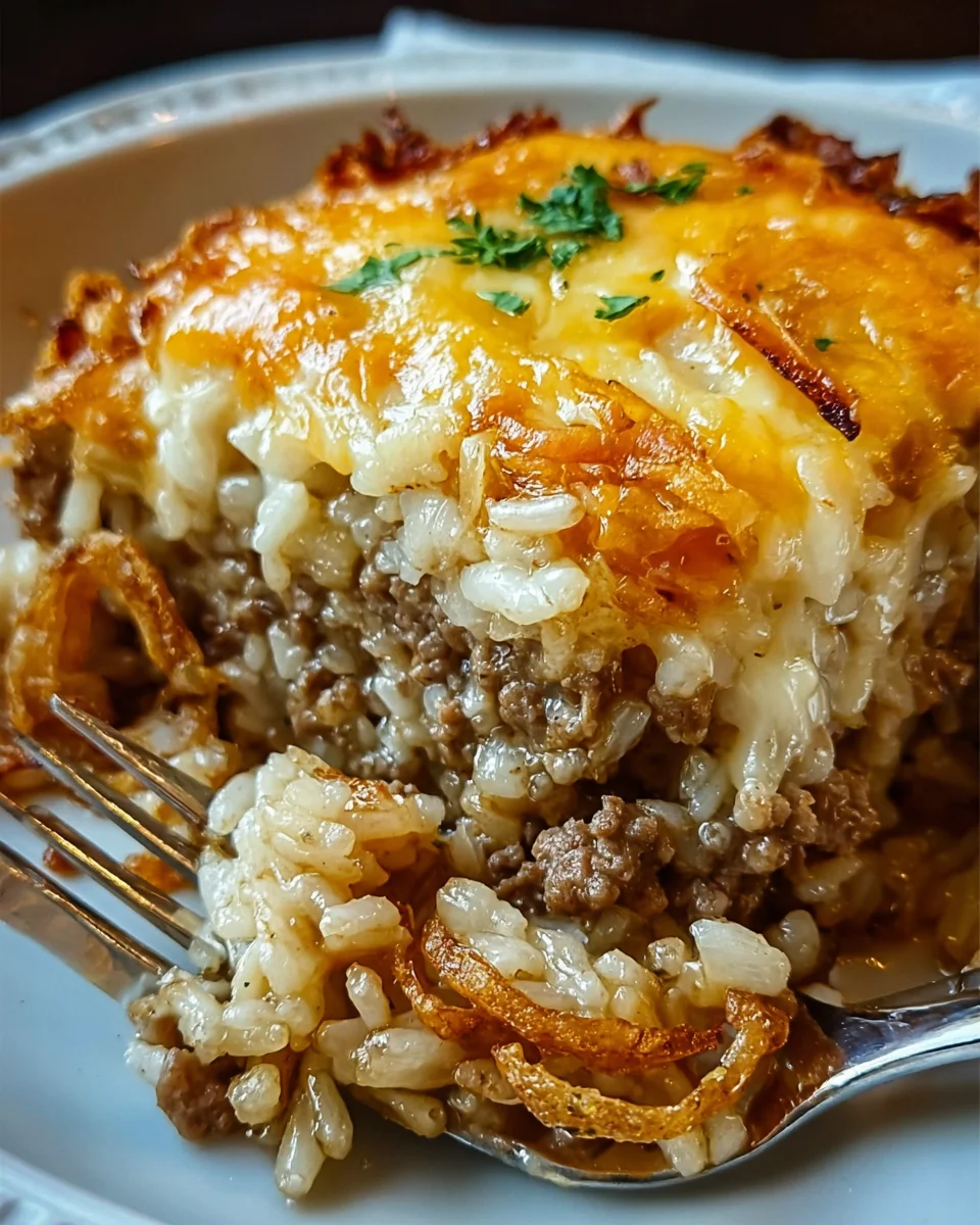 French Onion Ground Beef and Rice Casserole 21 French