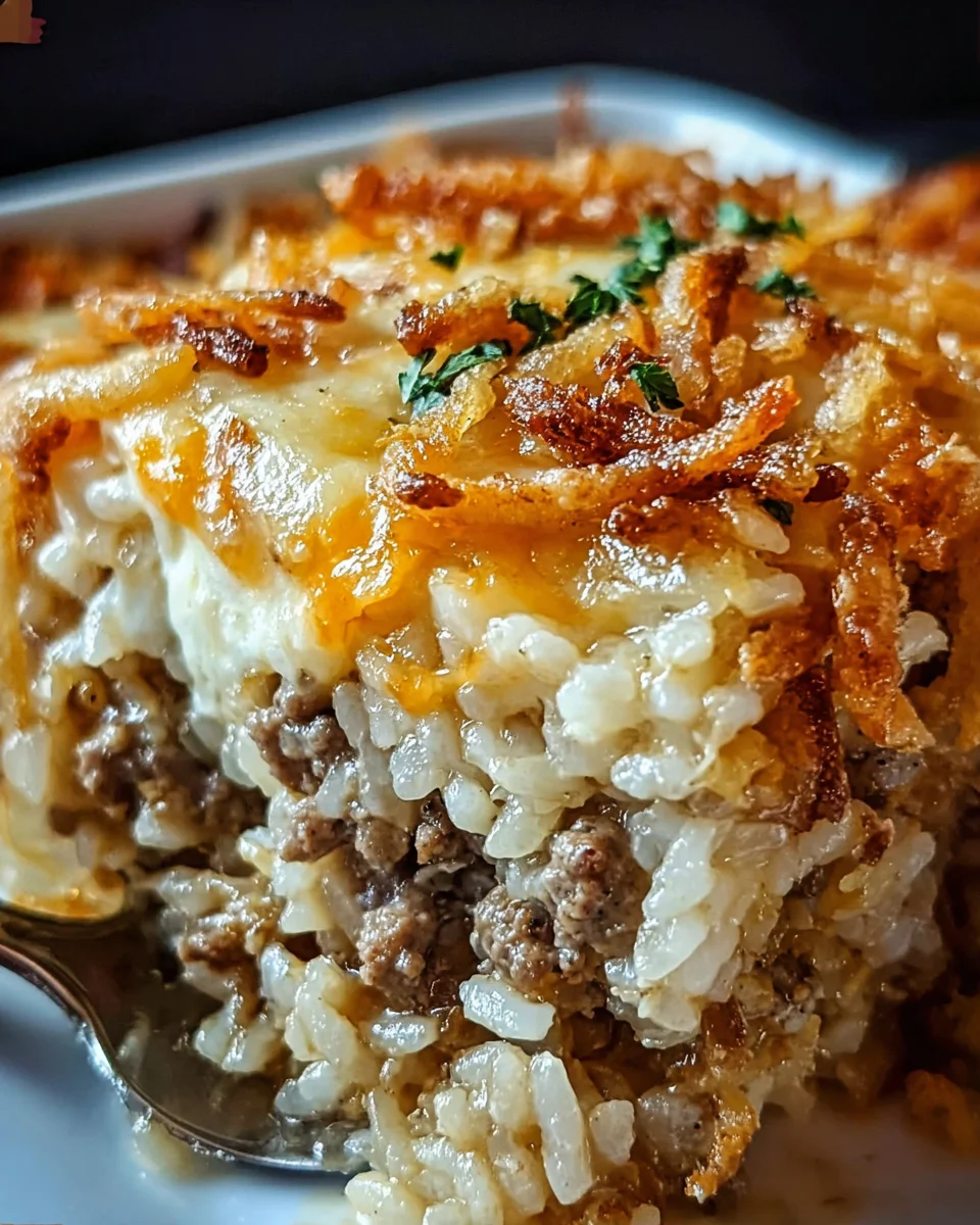 French Onion Ground Beef and Rice Casserole 22 French