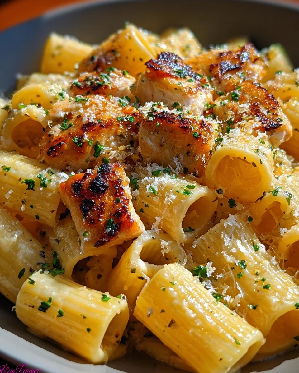 Garlic Butter Chicken with Rigatoni and Parmesan 24 Garlic