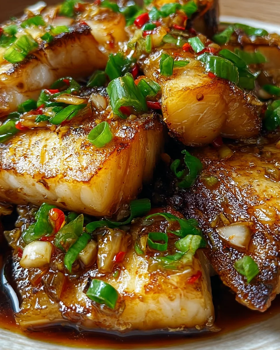 Ginger Onion Fried Sea Bass