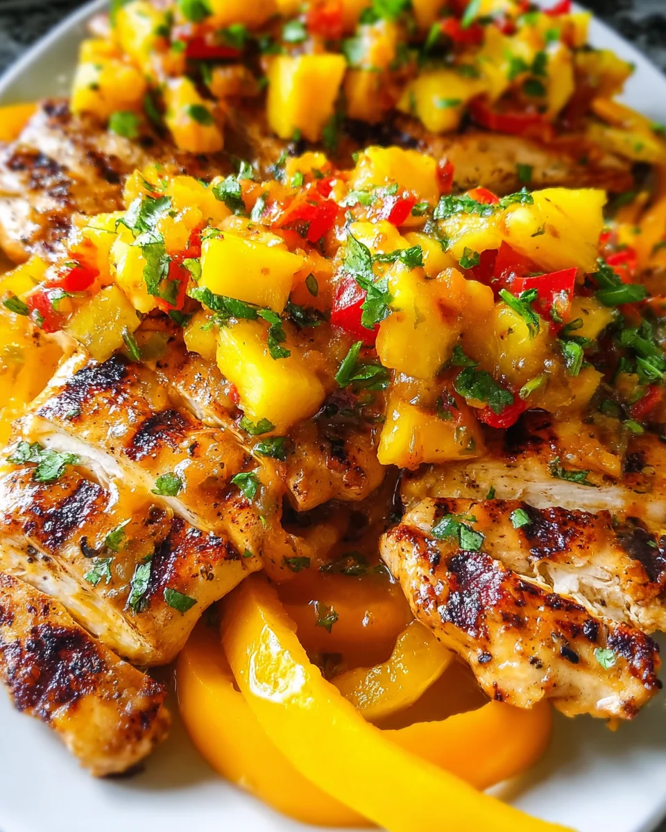 Grilled Mango Pineapple Chicken 17 Grilled