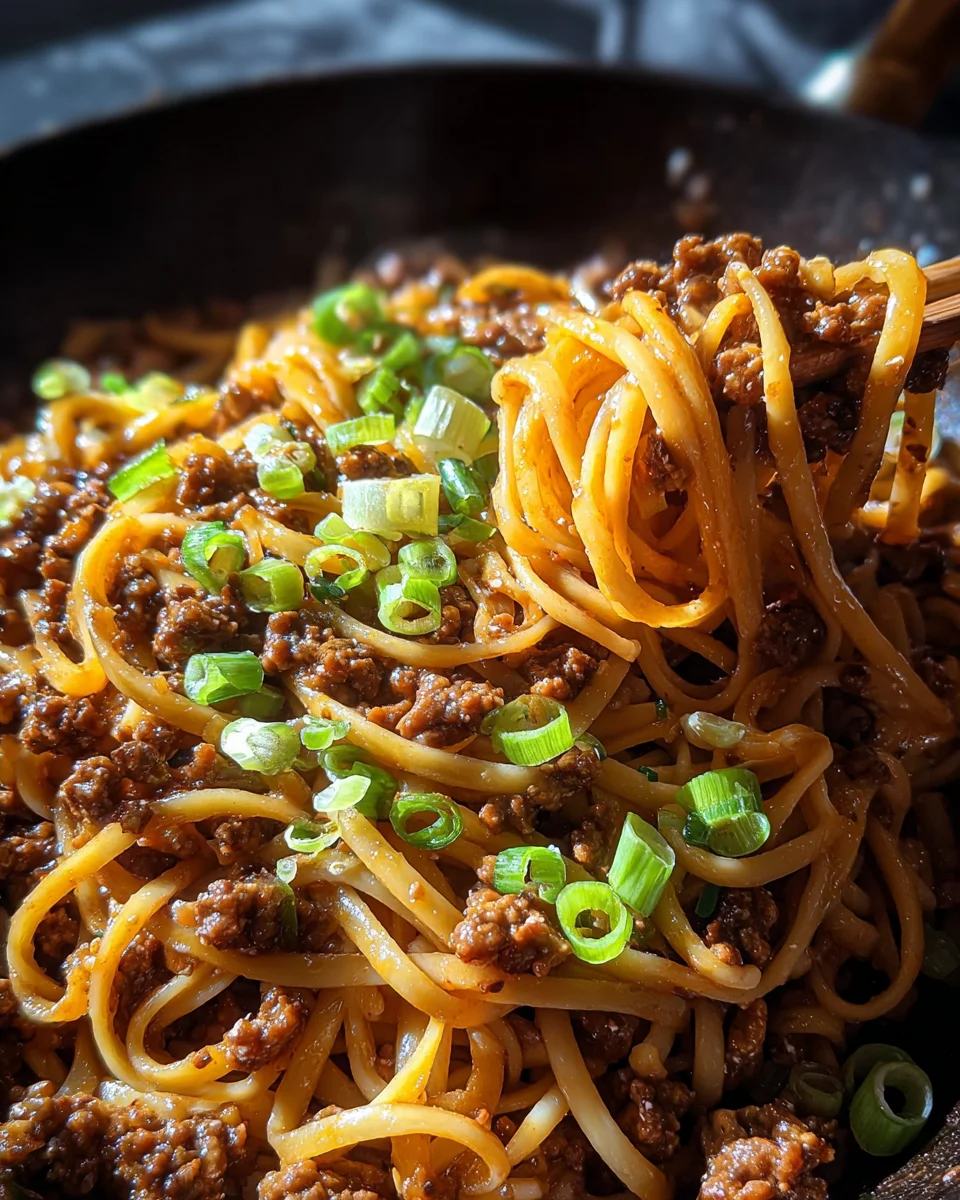 Ground Beef Mongolian Noodles 25 Ground