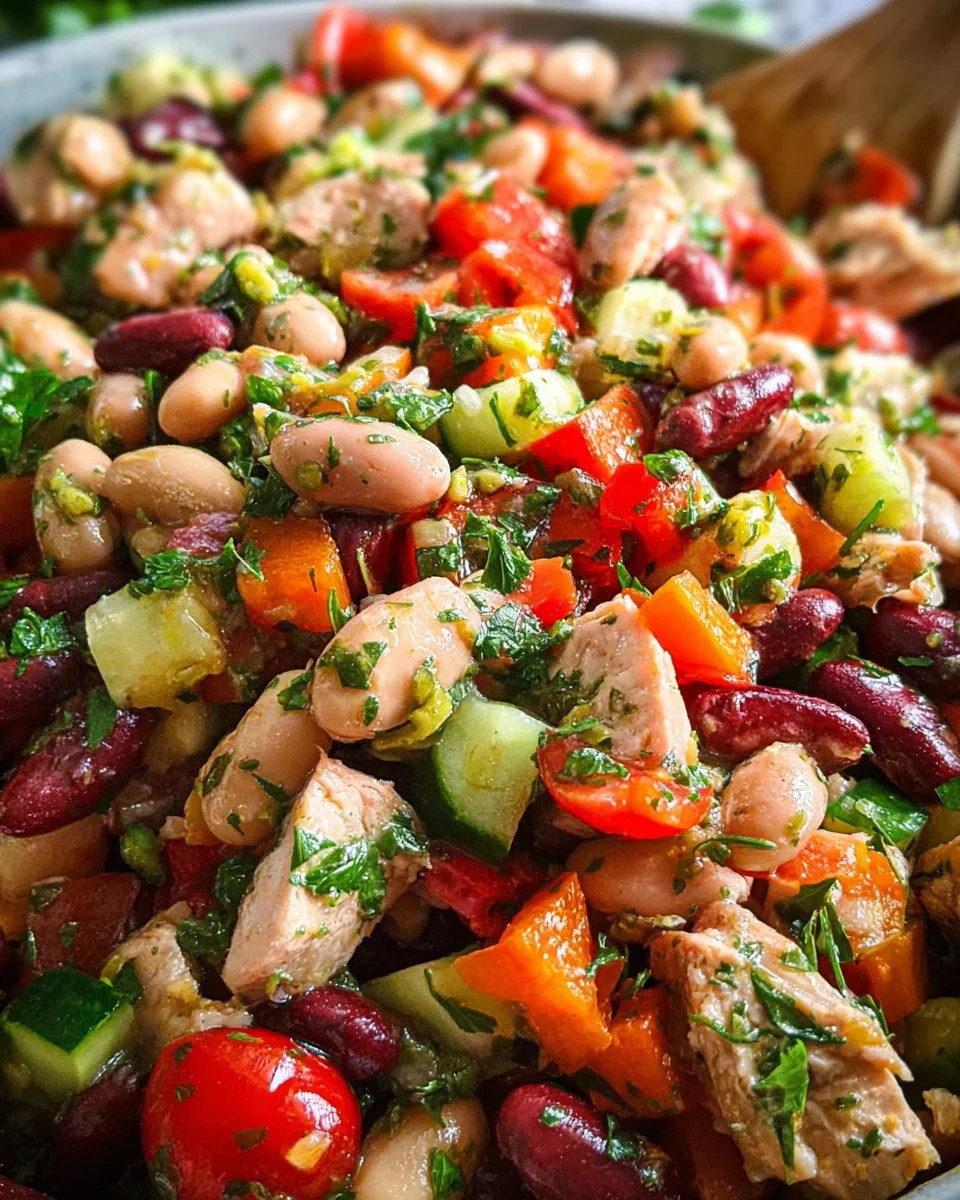 High-Protein Dense Bean Salad with Chicken 20 High-Protein