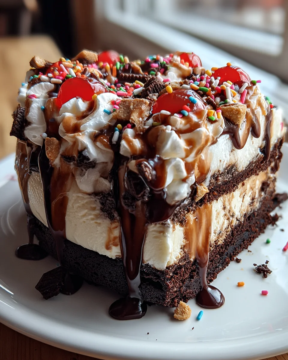 Hot Fudge Sundae Brownie Cheesecake