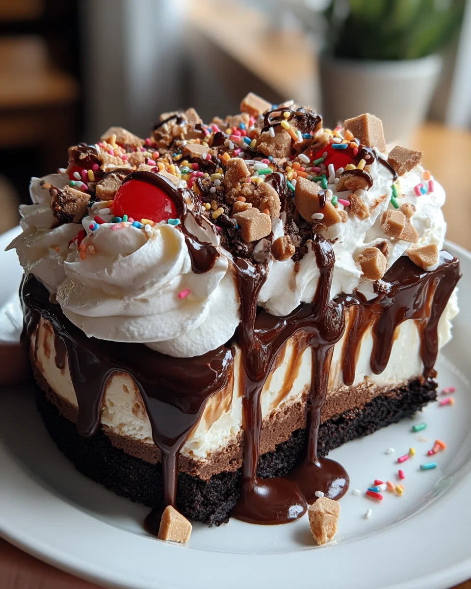 Hot Fudge Sundae Brownie Cheesecake 29 Hot
