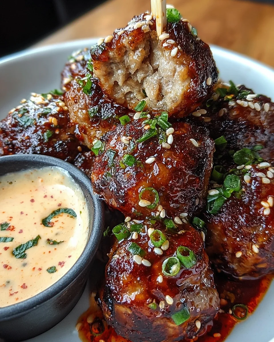 Korean BBQ Meatballs with Spicy Mayo Dip 34 Korean