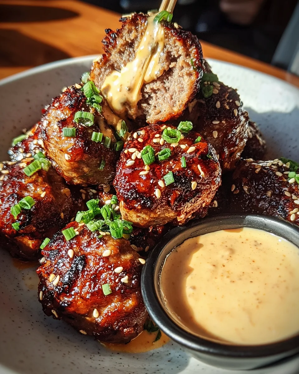 Korean BBQ Meatballs with Spicy Mayo Dip 35 Korean